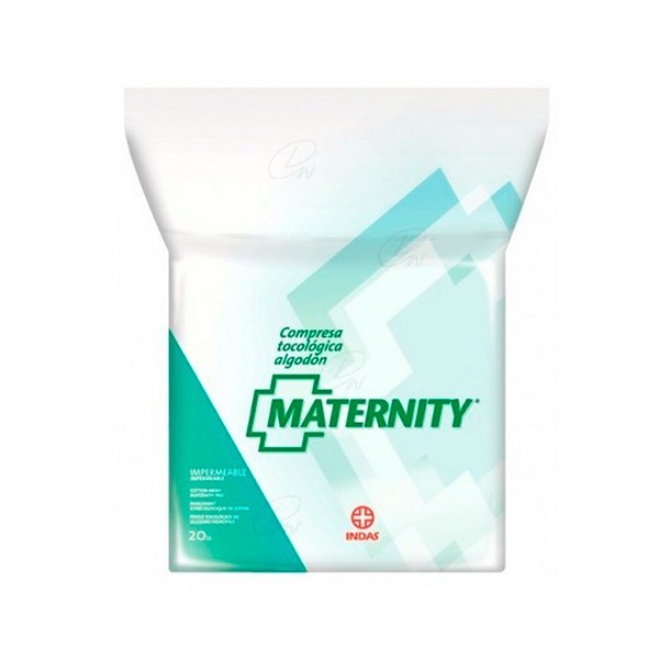 MATERNITY COMPRESAS TOCOLOGICAS DE ALGODÓN 20 UDS INDAS