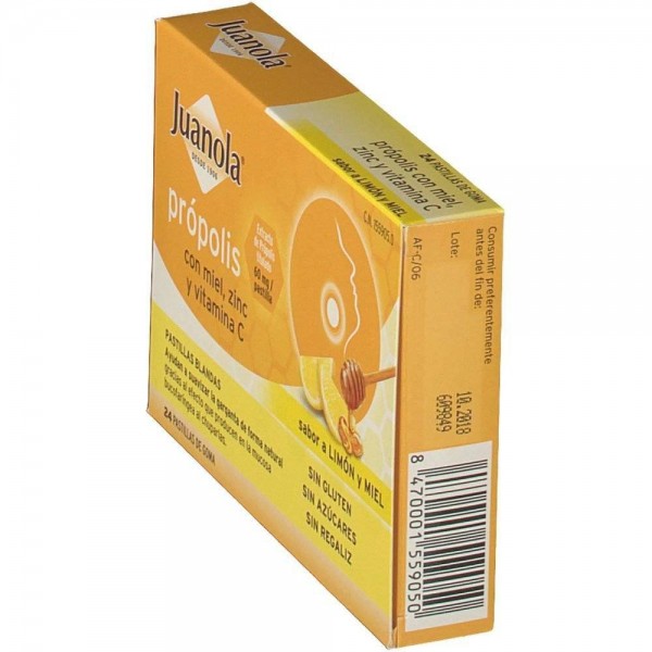Juanola Propolis con Miel Zinc Vitamina C 24 Pastillas