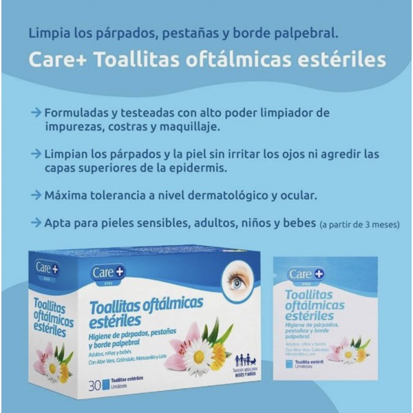 CARE TOALLITAS OFTÁLM ESTERIL 30 UDS